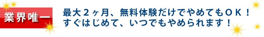 最大2ヶ月無料体験でインターネットできます